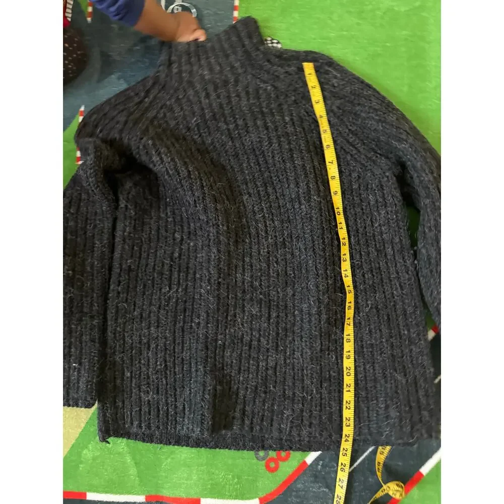 Lauren Ralph Lauren Alpaca Wool Blend Mock Neck  Chunky Sweater Gray Size M - Picture 4 of 5
